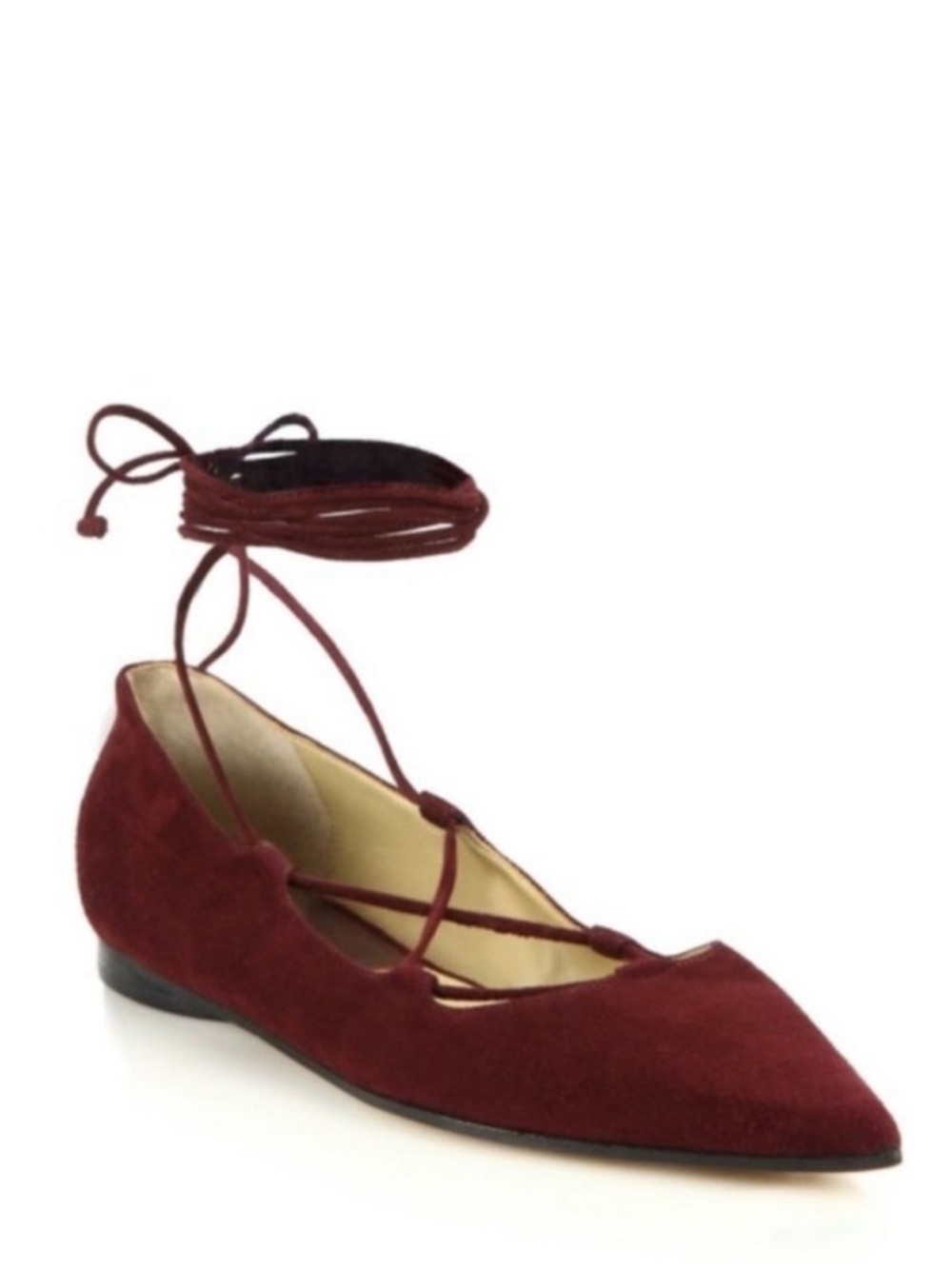 NEW Michael Kors Collection Kallie Suede Flats in Wine Size EU 39.5 = US 9.5 New